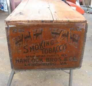 Wah Wah Smoking Tobacco Crate Box Hancock Bros Lynchburg Virginia Staunton Va