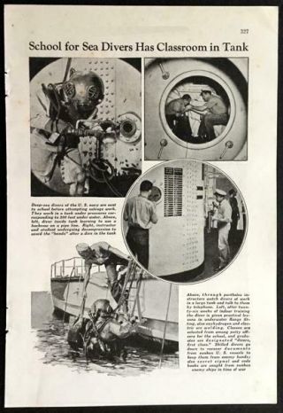 Deep Sea Diving School Washington Navy Yard 1939 Pictorial
