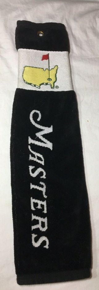 Authentic Vintage Masters Golf Towel Black Made In Usa