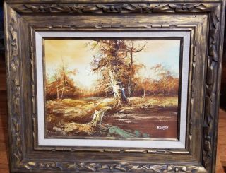 Vintage Landscape Oil Painting Signed By Artist H.  Gailey 19.  5 " X14.  5 "