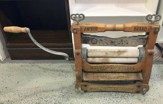 Rare Antique 1898 Anchor Brand Hand Crank Clothes Wringer Washer No 761s