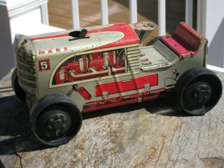 Vintage - Marx Tin Wind Up Toy - Race Car