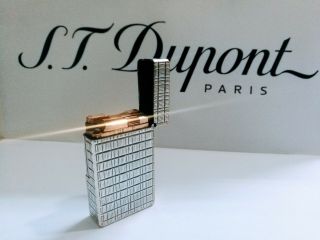 S.  T.  Dupont Lighter Ligne 1 Large Silver Plated From 1970 