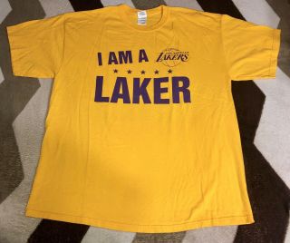 Vintage Los Angeles Lakers T - Shirt Mens Sz Xl Double Sided