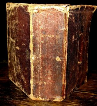 1862 Holy Bible American Antique Leather Pocket Civil War Sumner Family Mo Ks In