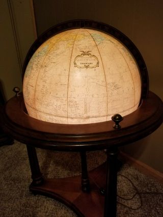 Vintage Replogle Heirloom 16 " Floor Globe Stand Illuminated Light Up Rare