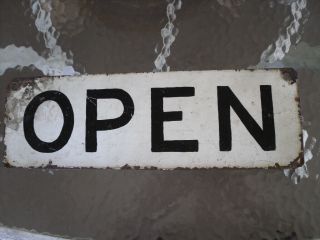 Vintage Metal Open Sign 2 Sided Great For Business Antique Store Make Offer