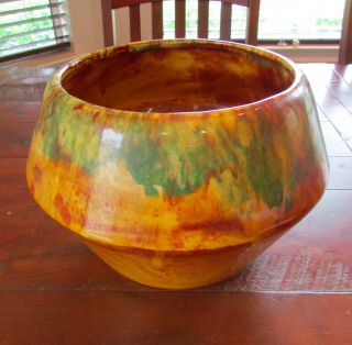 Vintage Frank Moreno Ceramics California Usa Art Pottery Drip Glaze Vase Planter