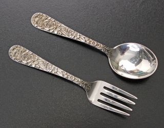 Kirk Sterling Repousse Baby Spoon & Fork Set