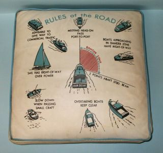 Vintage Apco " Rules Of The Road " Boat Life Preserver/seat Cushion