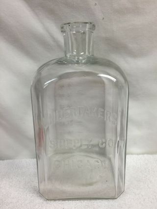 Antique Embalming Fluid 64oz Bottle Undertakers Supply Chicago Il