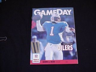 12 - 15 - 1991 Houston Oilers - Cleveland Browns Nfl Football Program - Gameday