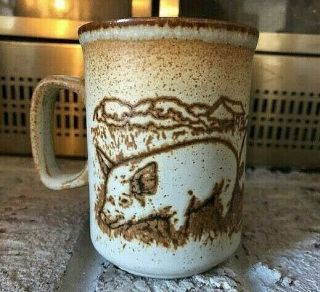 Dunoon Ceramics Vintage Made In Scotland Pig Farm Animals Stoneware Mug