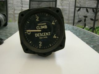 Vintage Aircraft Cockpit Instrument Ss&s Rate Of Climb Indicator To 4000 Ft/min
