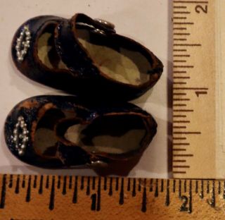 Antique Leather Shoes For French Or German Bisque Dolls