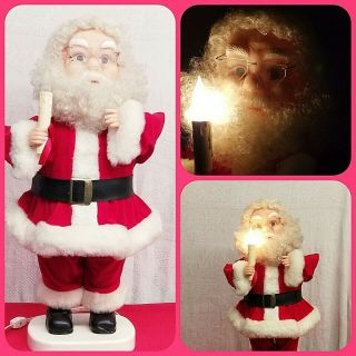 Christmas Lighted & Animated Mr.  Santa Claus 24” Tall Electric Vtg Candlestick