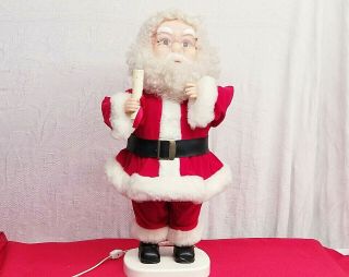Christmas Lighted & Animated Mr.  Santa Claus 24” Tall Electric Vtg Candlestick 2