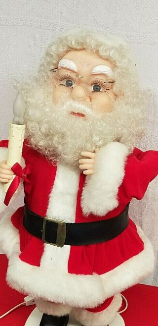 Christmas Lighted & Animated Mr.  Santa Claus 24” Tall Electric Vtg Candlestick 3