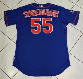 2014 Noah Syndergaard York Mets Game Worn Blue Alt Pre - Rookie Jersey
