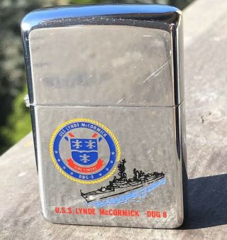 1981 Us Navy Zippo Uss Lynde Mccormick Ddg - 8 Usn Ship Lighter