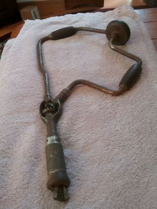 Vintage Antique Corner Brace Wood Drill No.  80 18 Inch With 10 Inch Swing