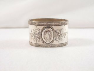 Napkin Ring Coin Silver " Medallion " Pattern (ca.  1875) $0.  99