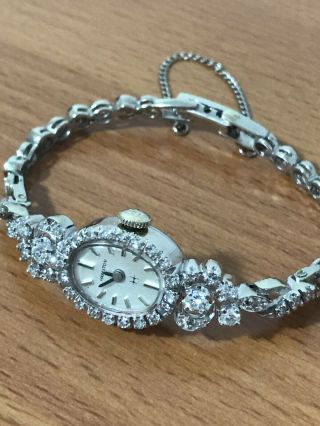 Vintage Hamilton Women’s Watch With Diamond 14k White Gold