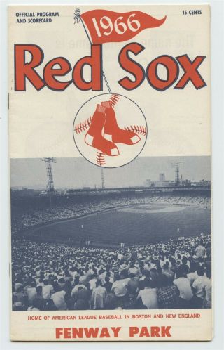 Boston Red Sox 1966 Scorecard - Red Sox Vs.  Braves - Ex