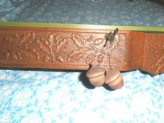 Antique Vintage Wood Handmade Wall Shelf Sewing Machine Drawer W Carved Acorns