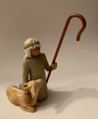 Vintage Willow Tree Demdaco Nativity Shepherd With Goat And Staff 2002
