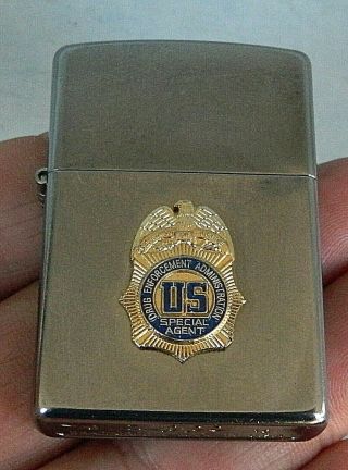 2018 Zippo Lighter Us Special Agent Badge Drug Enforcement Administration