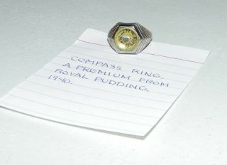 Vintage Rare 1940 Novelty Compass Ring Mail In Premium From Royal Pudding Ec