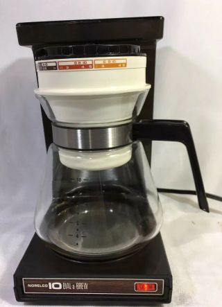 Norelco Dial A Brew 10 Cup Automatic Drip Coffee Maker Brew Miser Vintage 70’s