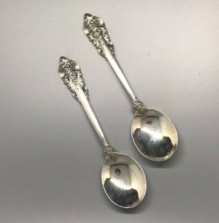 2 Sterling Silver Soup Spoon Wallace Grande Baroque 6 1/8 " 88.  1 Grams