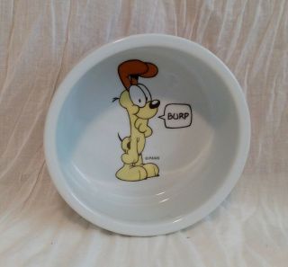 Vintage Paws Odie - Garfield My Bowl " Burp " Ceramic Pet Food Bowl Water Dish Dog
