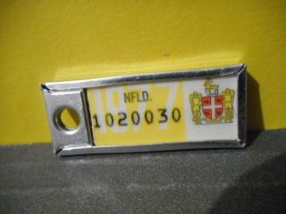 1977 Newfoundland War Amps Key Tag Mini License Plate,  Canada