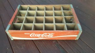 Vintage Coca - Cola Wood Red 24 Bottle Crate Carrier Coke