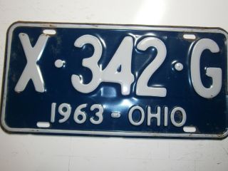 1963 Ohio License Plate Number X 342 G