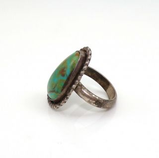 VTG 8.  7gr Native American Sterling Silver Blue Turquoise Ring Size 9 ZP 2