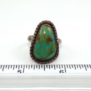 VTG 8.  7gr Native American Sterling Silver Blue Turquoise Ring Size 9 ZP 3