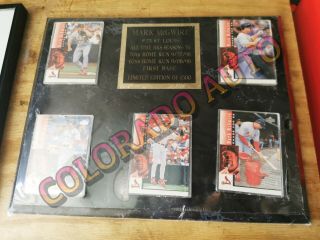 Mark Mcgwire 62nd 70th Home Run Plaque Limited Edition Upper Deck