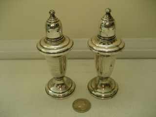 Vintage Woodward & Lothrop Sterling Silver Weighted Salt & Pepper Shaker Set
