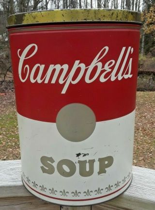 Vintage After Andy Warhol PLASTICONVERTIBLE Campbell ' s Soup Can Sculpture 3