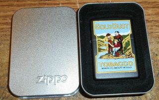 2001 Zippo Gold Dust Tobacco Tin Series 1 Full Size Lighter/nib/very Rare