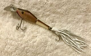 Fishing Lure Fred Arbogast Rare Brown Scale Hula Pike Tackle Box Crank Bait