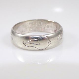 Vtg Pacific Northwest Native American Sterling Silver Etched Ring Size 8 Lfd3