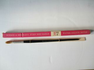 Vintage Winsor & Newton (england) Pure Red Sable Finest - Size 10 Brush W/ Case