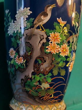 Large Antique Japanese Cloisonne Vase signed Ando 2