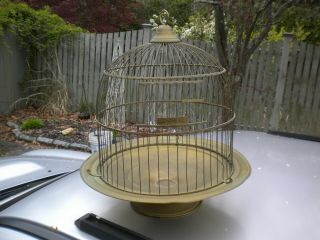Antique Hendryx Brass Bird Cage Birdcage Rustic Farmhouse Decor Metal Dome