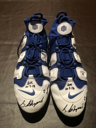 Sterling Shepard Auto Game Custom Odell Beckham Jr Cleats Photo Signed